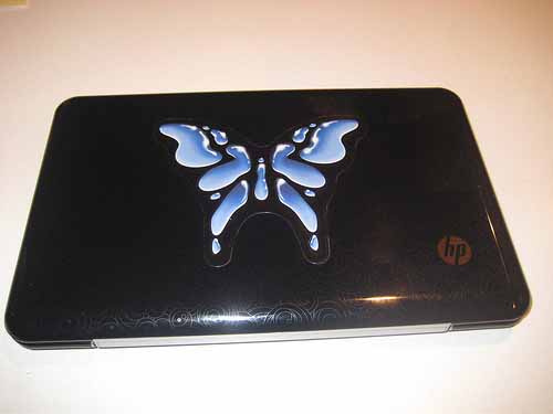 Custom-Printed-Butterfly-Sticker-on-Black-Laptop