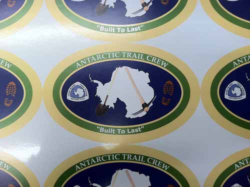 Oval Bumper Stickers for Antarctic Trail Crew printed by StickerGiant