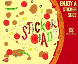 Monthly-Sticker-Sheet-for-StickerGiant-featuring-Pizza