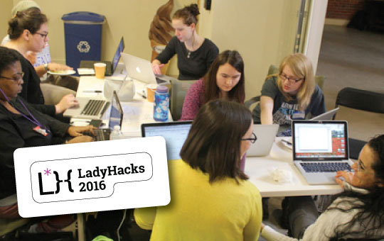 Sponsored Stickers printed by StickerGiant for Lady Hacks 2016 Philadelphia 