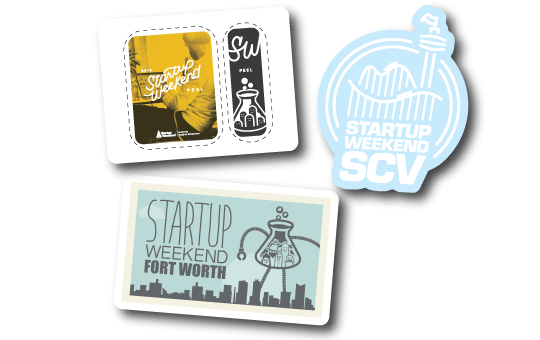 Startup-Weekend-Mashup-of-Custom-Stickers-Printed-by-StickerGiant