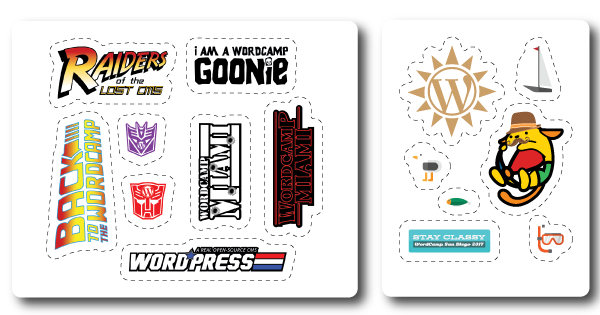 Wordcamp-Miami-San-Diego-Sponsored-Sticker-Sheets-2017-from-StickerGiant