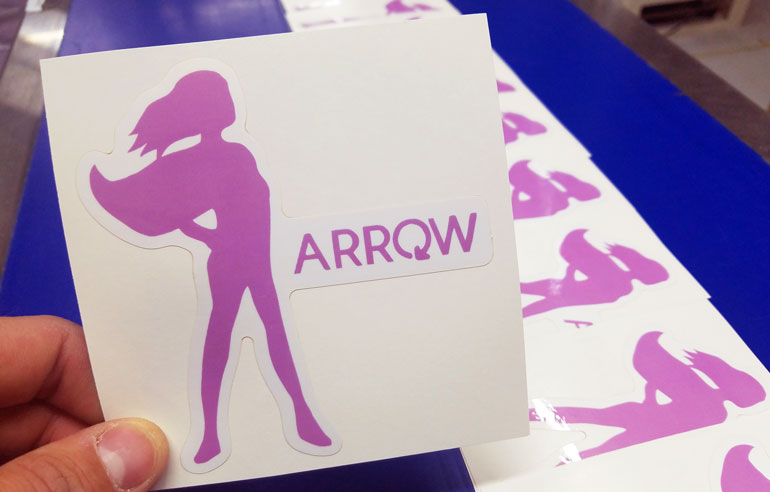 arrow kiss cut sticker printed by StickerGiant