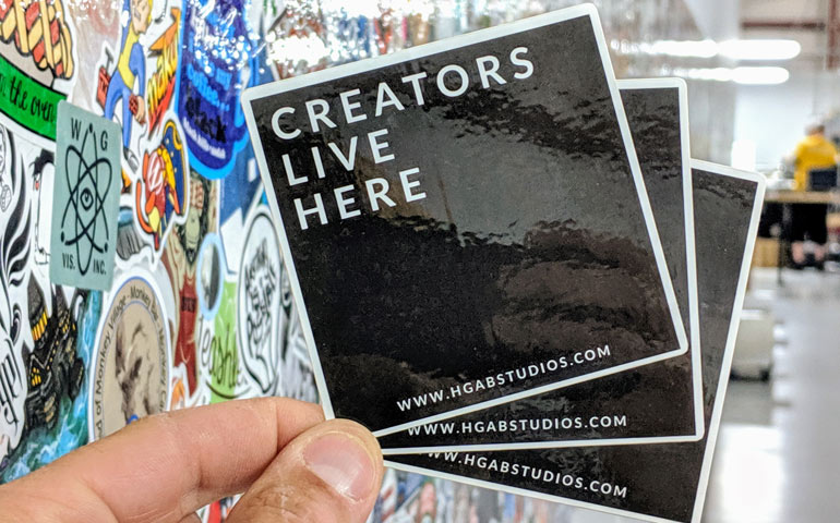 Glossy-Die-Cut-Stickers-that-Say-Creators-Live-Here-Printed-at-StickerGiant-for-HGABStudios.com-in-Miami-FL