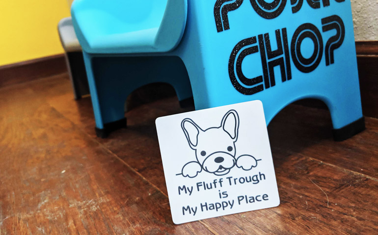 Custom-Sticker-that-Says-My-Fluff-Trough-is-my-Happy-Place-printed-by-StickerGiant