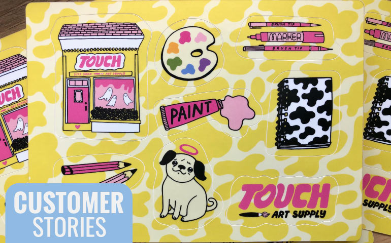 Touch-Art-Supply-LA-California-blog-by-StickerGiant-about-their-custom-sticker-sheets