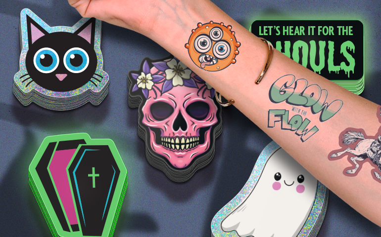 Enhance Your Halloween with Spooky-Inspired Stickers, Labels, Glow In The Dark, and Temporary Waterless Tattoos