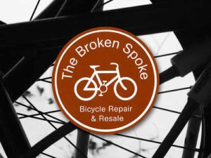 Custom circle stickers for The Broken Spoke Bicycle Repair Shop printed by StickerGiant