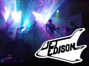 Custom shaped stickers for the Jet Edison Band out of Boulder CO, printed by StickerGiant