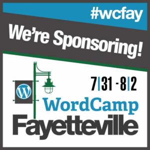 Custom Stickers Sponsored for WordCamp Fayetteville from StickerGiant