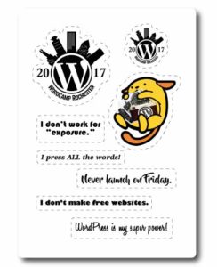 WordCamp Rochester Wapuu Sticker Sheet from StickerGiant