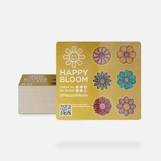 Happy Bloom sticker sheet printed by StickerGiant 